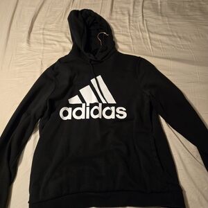 Adidas Black and White Logo Hoodie